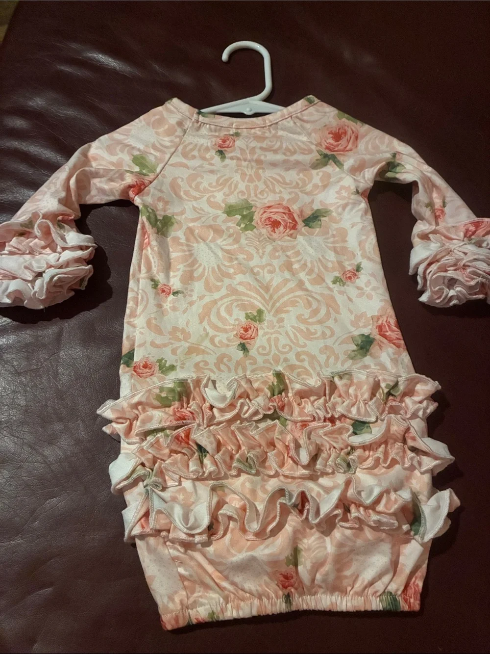 Pink Floral Ruffle Nightgown for Kids